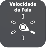Controle do rotor com o seletor apontando para o ajuste Velocidade da Fala.