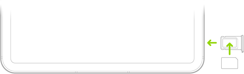 回形针或 SIM 卡推出工具被插入到 iPad 左侧的 SIM 卡托小孔中,以推出并移除卡托。