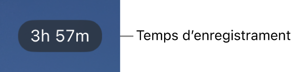 Pantalla d’una càmera en què es mostra el temps de gravació restant.
