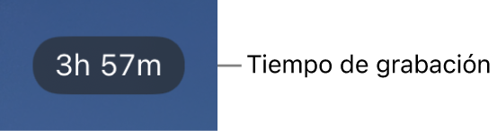 La pantalla de una cámara con el tiempo de grabación restante.