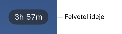 A kamera kijelzője a hátralévő felvételi idővel.