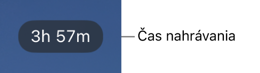 Displej kamery zobrazujúci zostávajúci čas nahrávania.