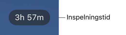 En kameraskärm visar den återstående inspelningstiden.