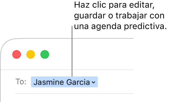 Una agenda predictiva con una flecha en la que puedes hacer clic para editar, guardar o trabajar con Agenda predictiva.