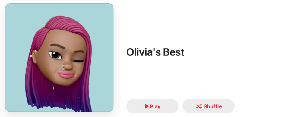 A playlist with personalized art.