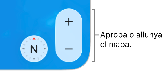 Botons de zoom al mapa.