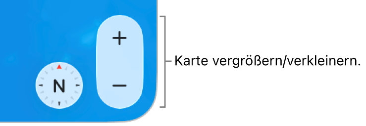 Zoomtasten auf der Karte.