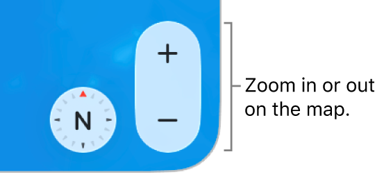 Zoom buttons on the map.