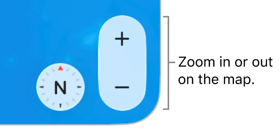 Zoom buttons on the map.