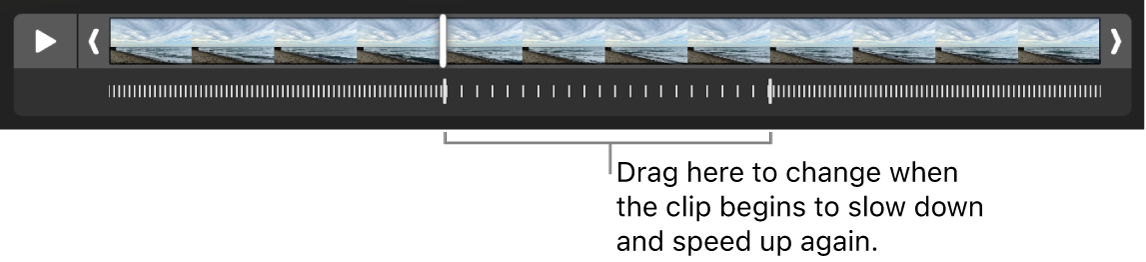 A slow-motion video with handles that you can drag to change where the video slows down and speeds up again.