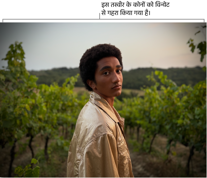 किनारों के चारों ओर डार्कनेस दिखाते हुए विन्येट की गई एक तस्वीर।