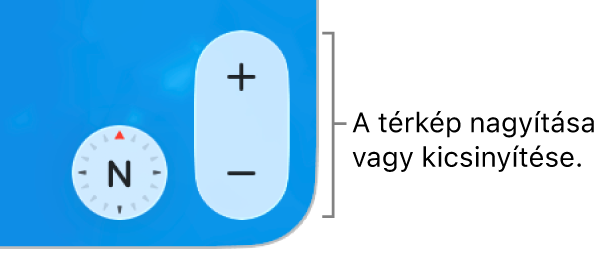 A méretezés gombjai a térképen.