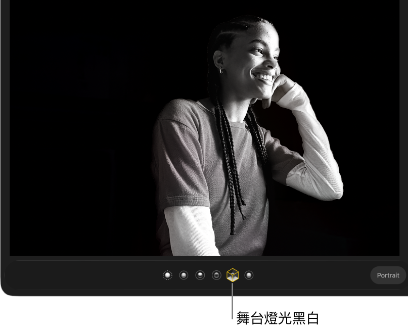 帶舞台光線的人像照並製作黑色背景。