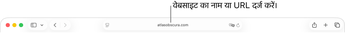 Safari स्मार्ट खोज फ़ील्ड, जहाँ आप किसी वेबसाइट का नाम या URL दर्ज कर सकते हैं।