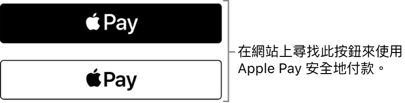 網站顯示接受以 Apple Pay 購物的按鈕。