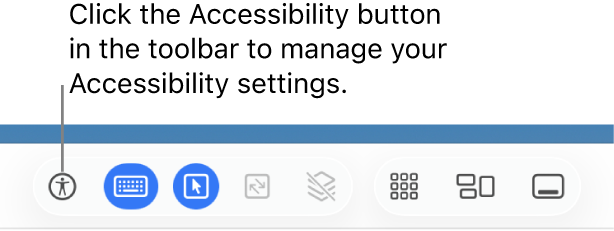 The Accessibility button in the Screen Sharing toolbar is shown.