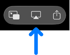 Apple TV App 中的播放控制項目。 AirPlay 影片圖像位於進度列下方。