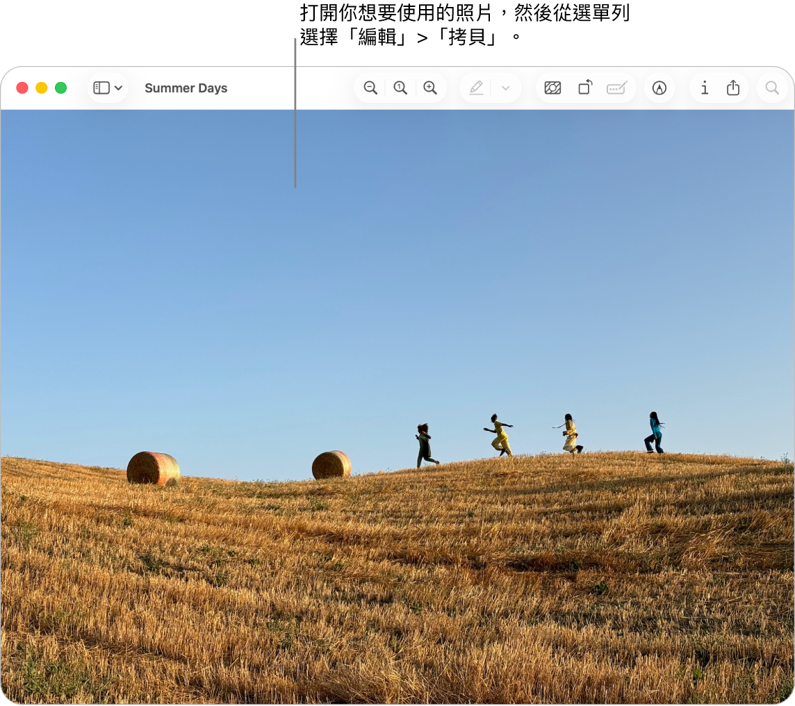 「預覽程式」App 要拷貝的圖片。