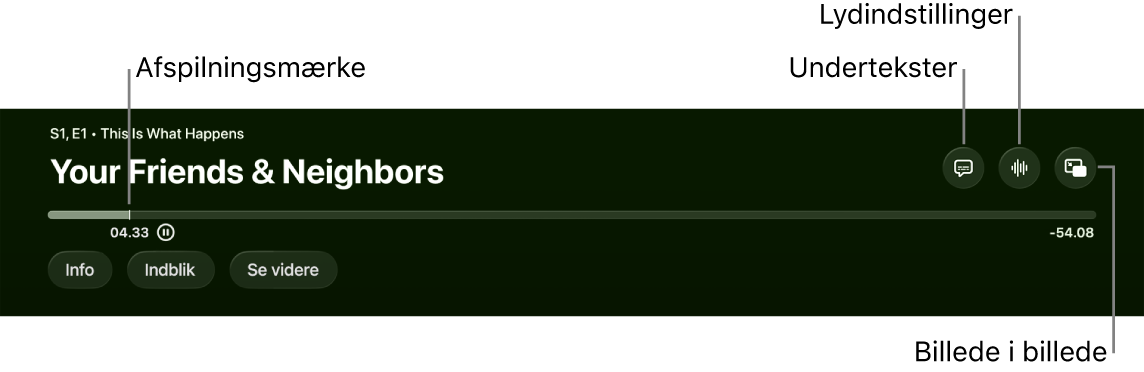 Betjeningsmuligheder til afspilning