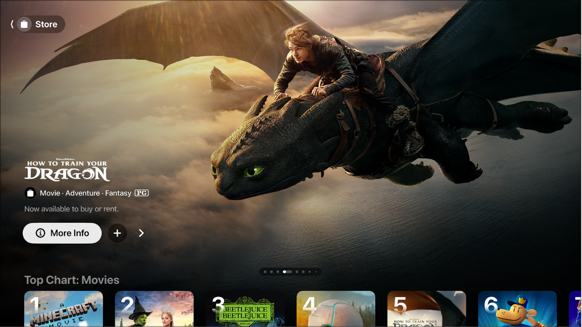 Screen showing the Apple TV Store