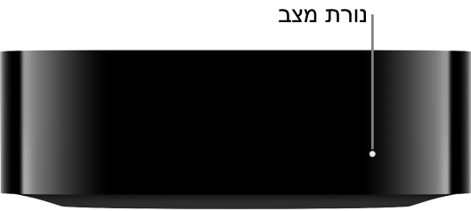 Apple TV עם סימון של נורית המצב