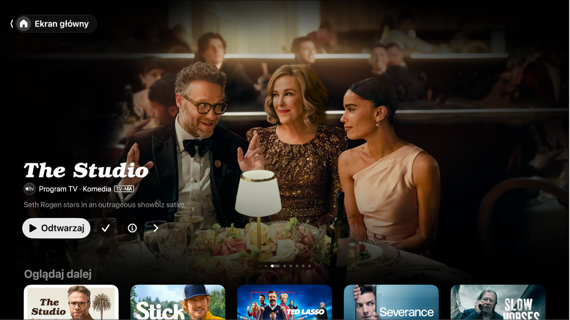 Aplikacja Apple TV na ekranie głównym