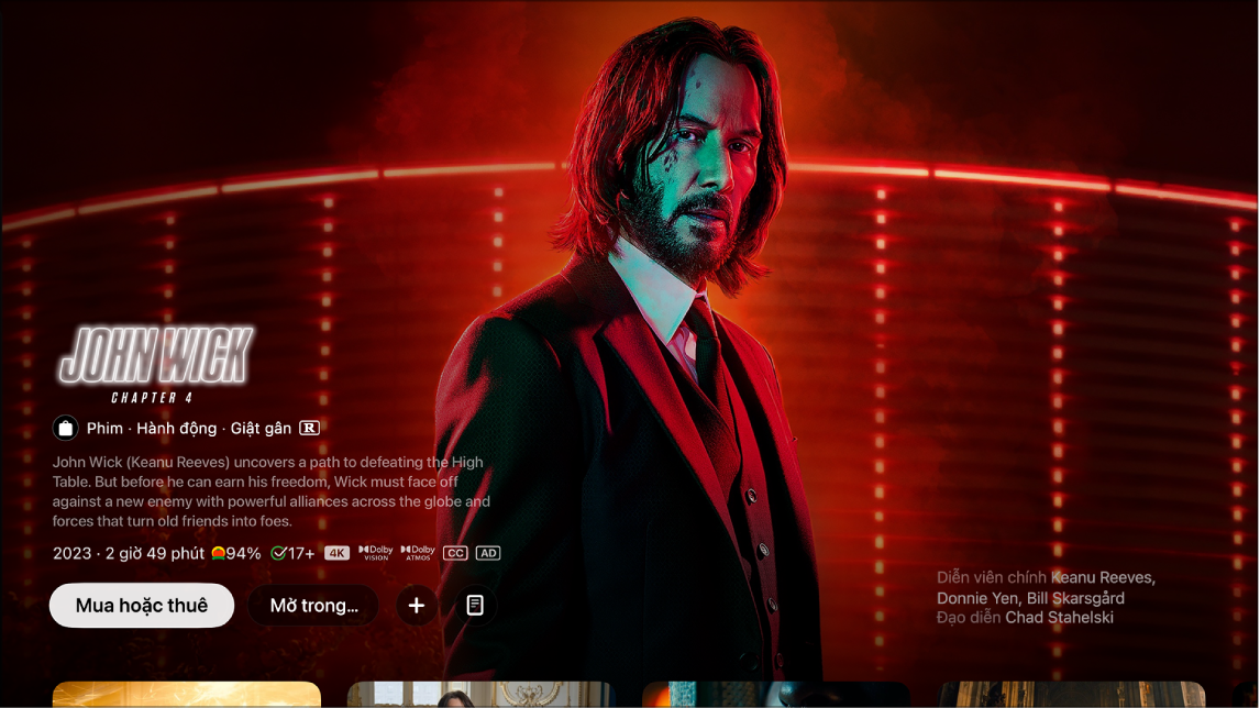 Màn hình thông tin phim