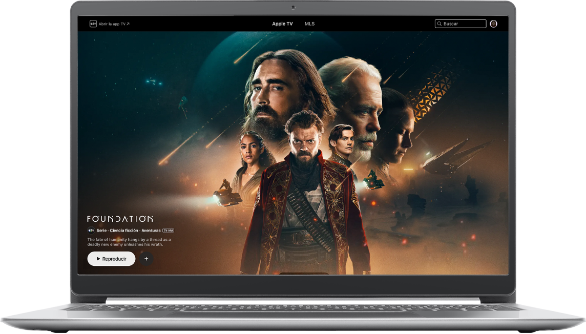 Sitio web de Apple TV en un navegador