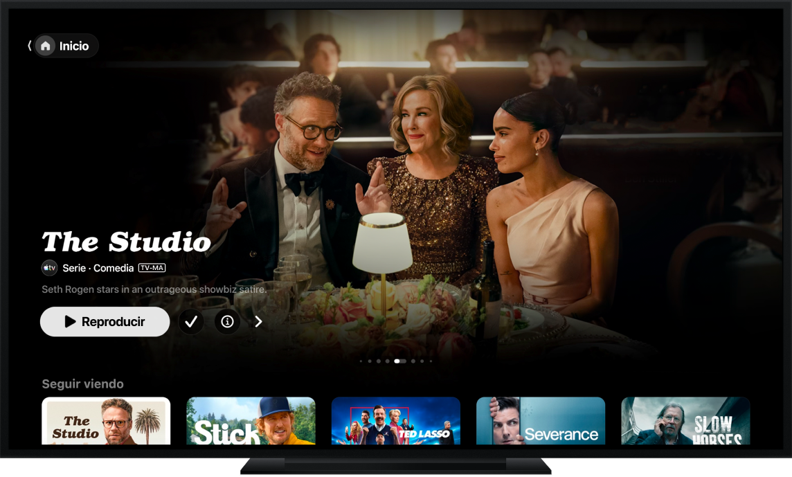 App Apple TV mostrada en un televisor