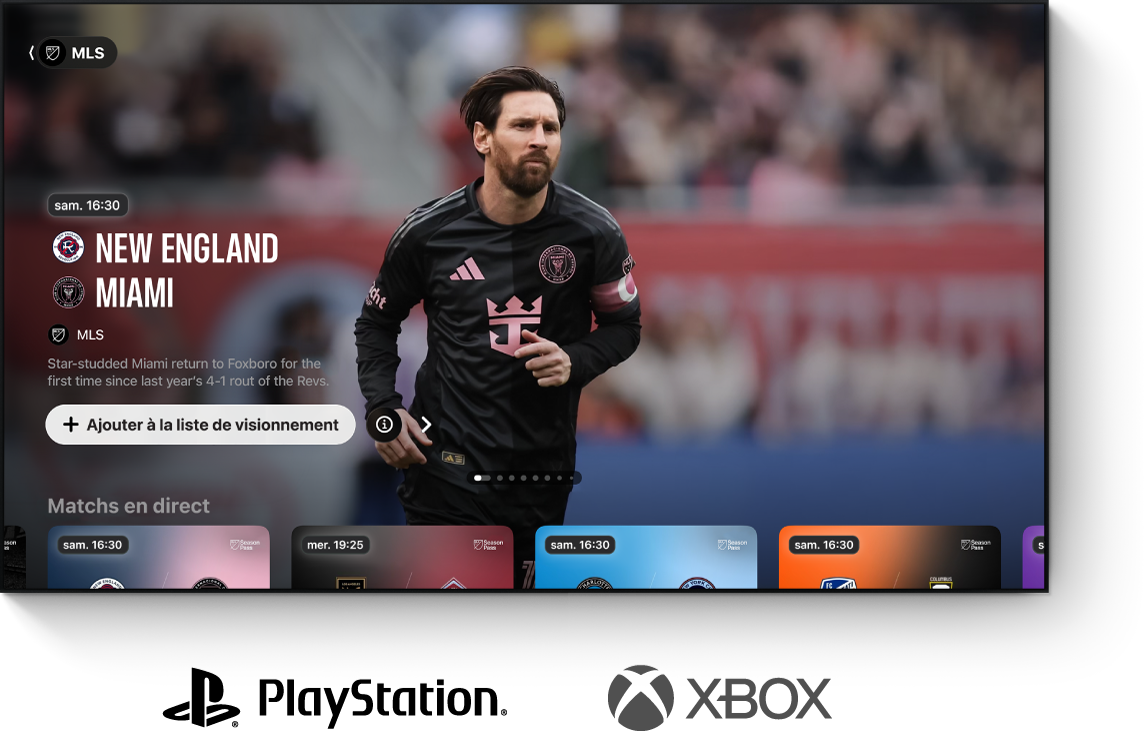 App Apple TV affichée sur une télévision