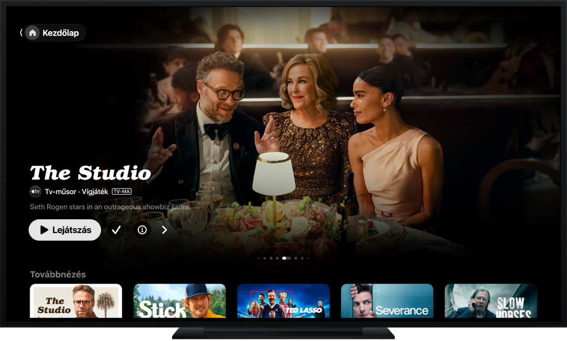 Az Apple TV app egy televízión