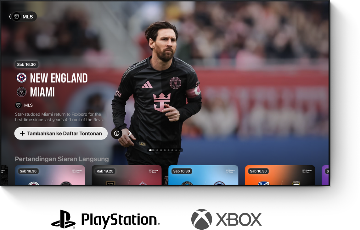 App Apple TV ditampilkan di TV