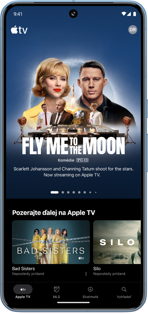 Zariadenie s Androidom so zobrazenou apkou Apple TV