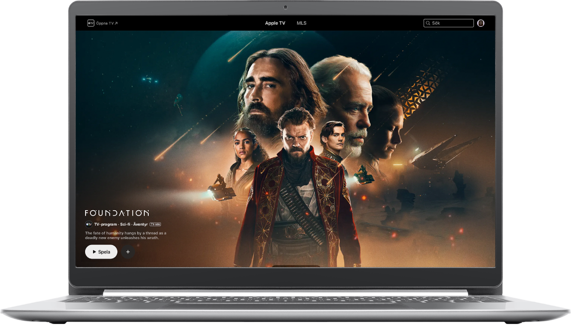 Apple TV-webbplatsen i en webbläsare