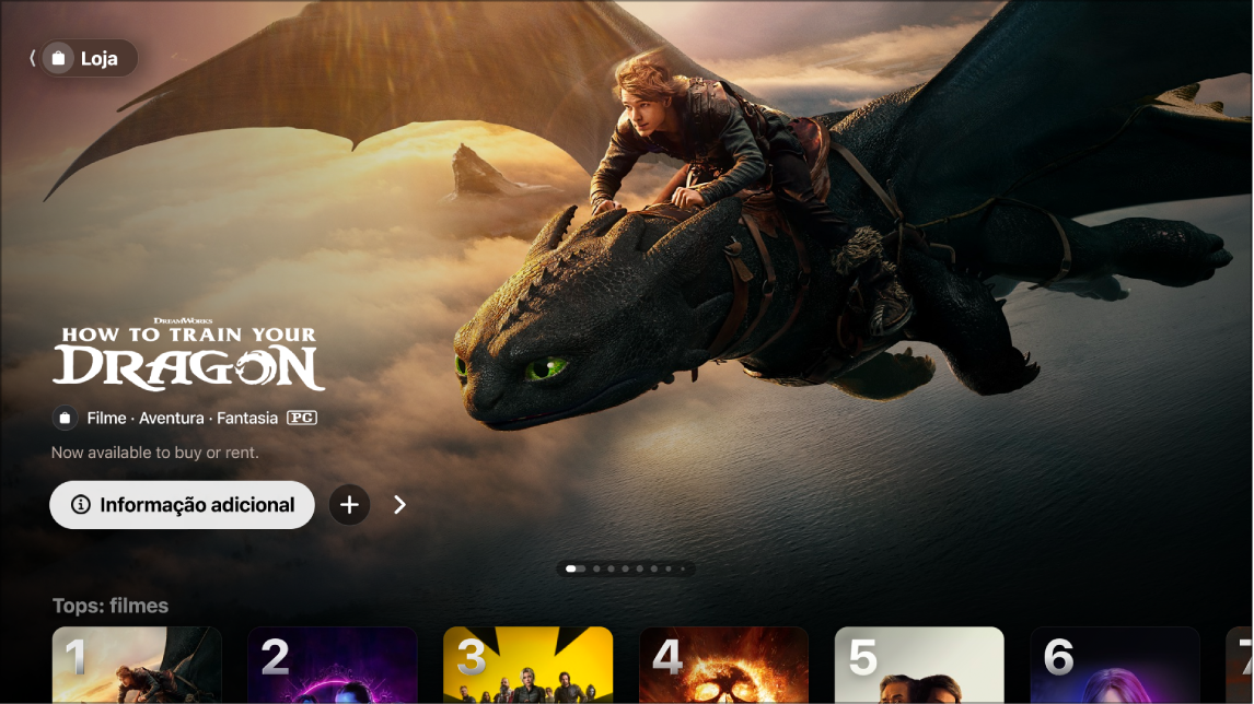 Ecrã a mostrar a Apple TV Store