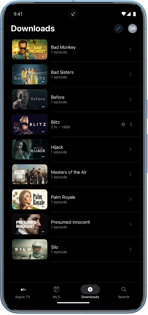 Aba Downloads sendo mostrada