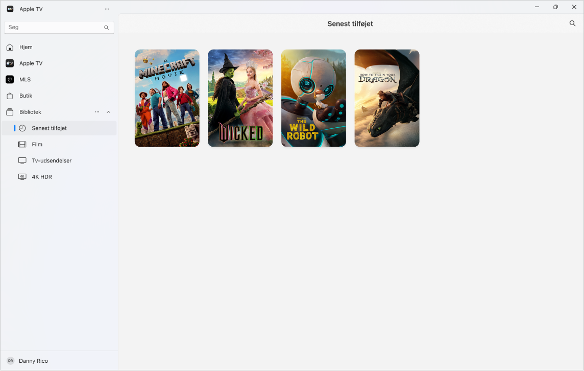 Biblioteket er åbent i Apple TV-appen.