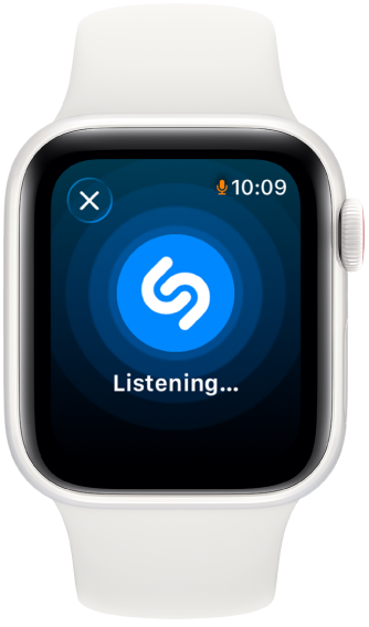 Shazam app listening on Apple Watch