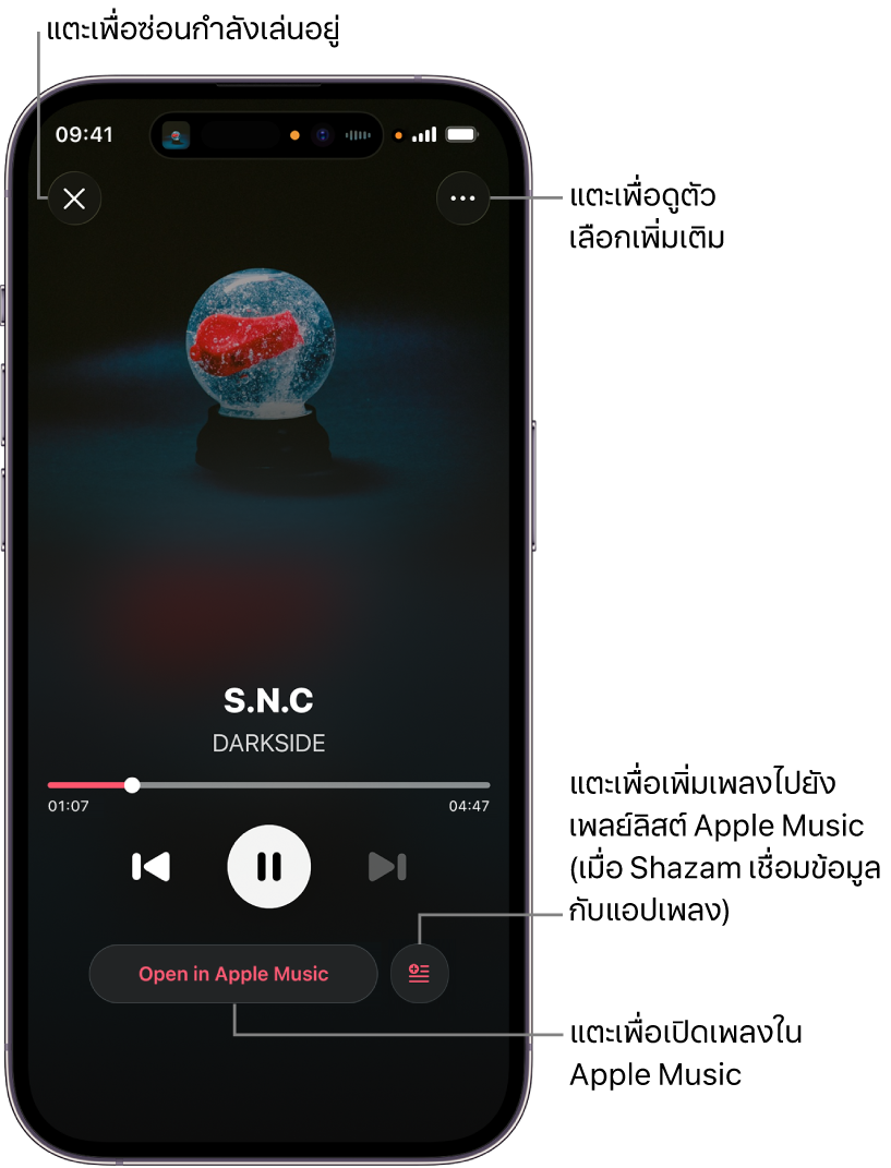 ตัวควบคุมหน้าจอกำลังเล่นอยู่