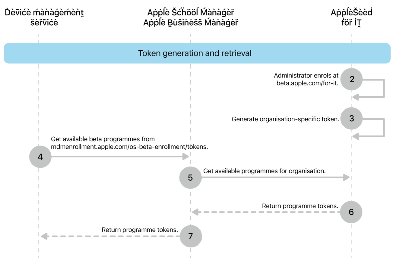 The beta programme token flow to test software updates.