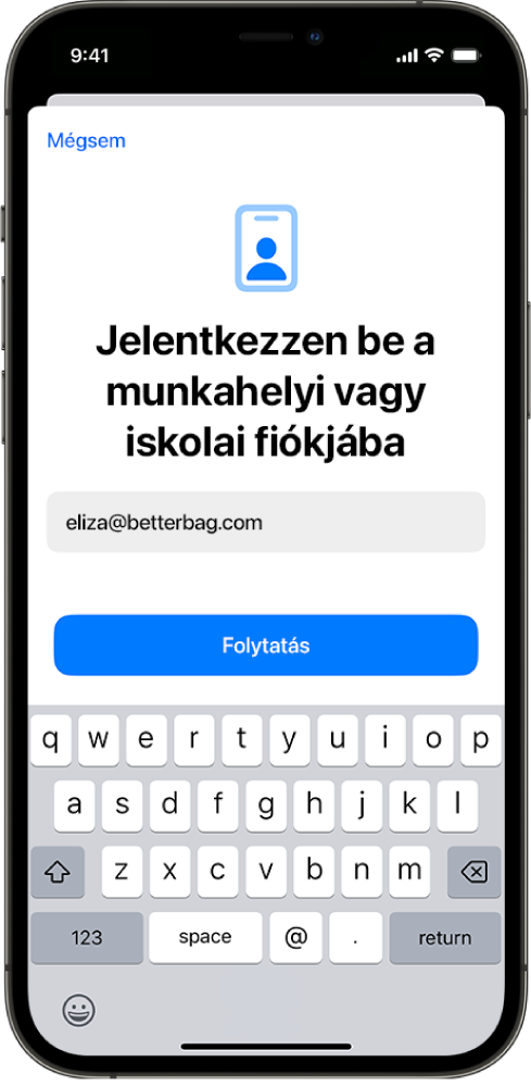 Egy iPhone képernyőjén a User Enrollment interfész látható.