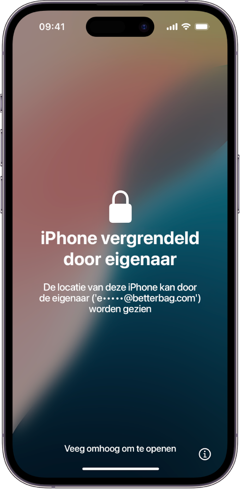 Activeringsslot op een iPhone die is vergrendeld door de eigenaar.