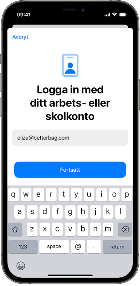 En iPhone-skärm som visar gränssnittet för användarregistrering.