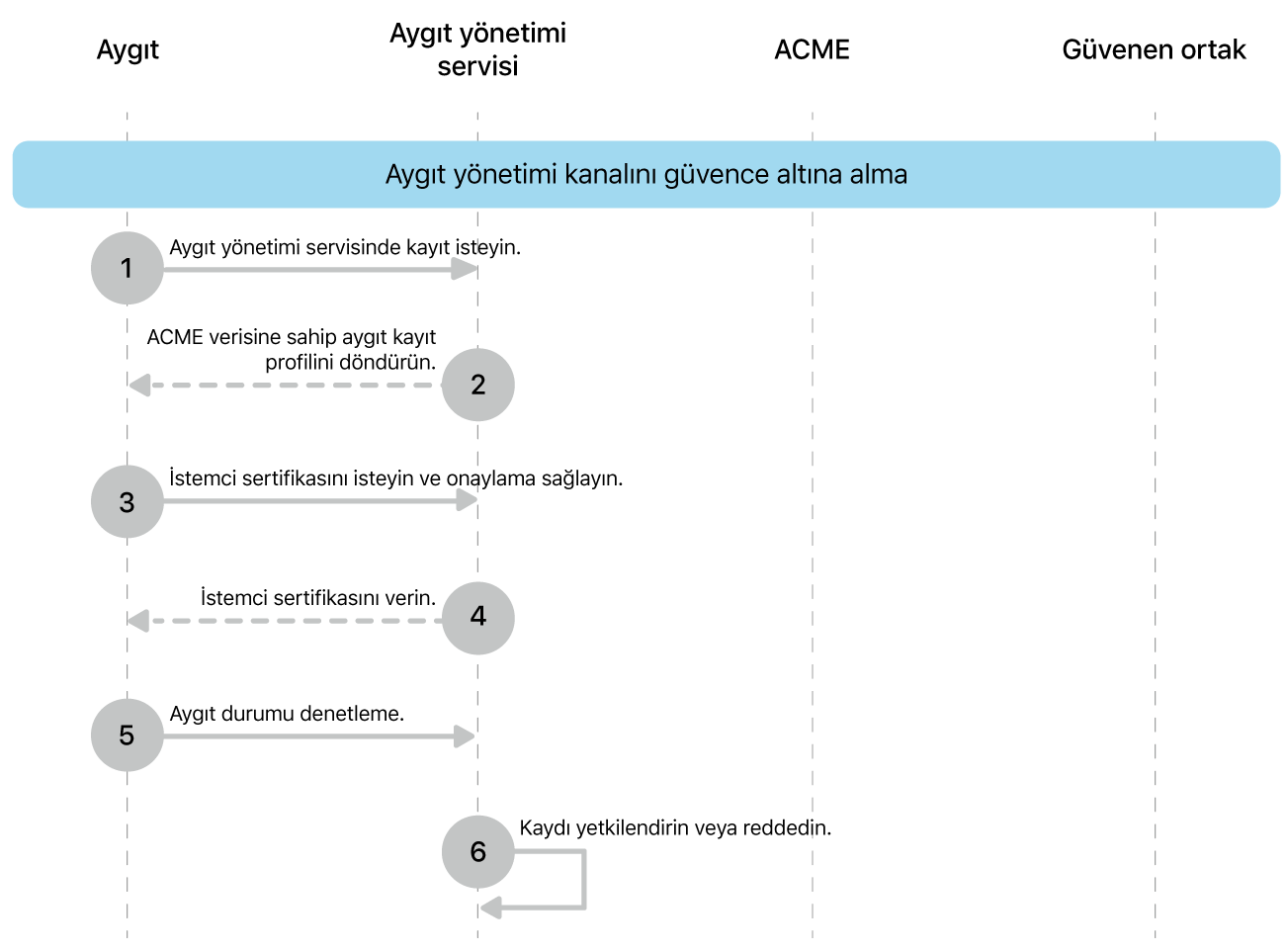Aygıt yönetimi kanalı dağıtım modelinin güvenliğini sağlama adımları.