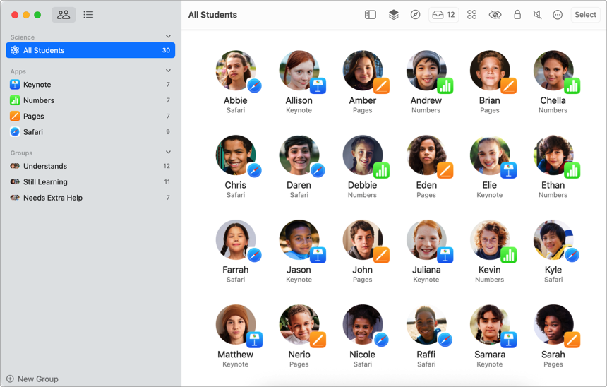 The Classroom app showing All Students.