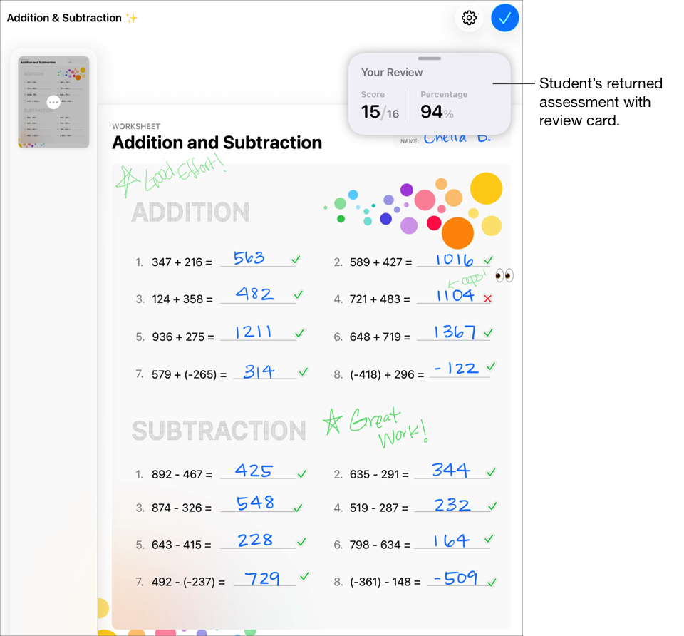 Приклад файлу поверненої контрольної роботи учня з карткою перевірки.