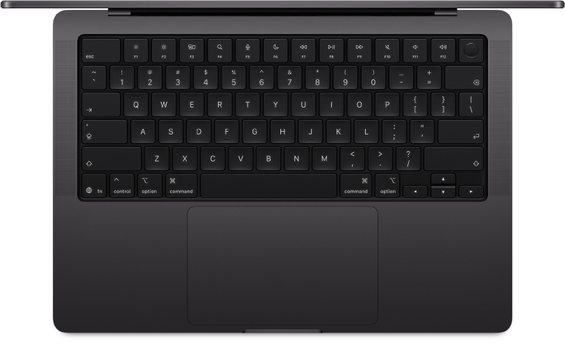 Vue supérieure d’un MacBook&nbsp;Pro.