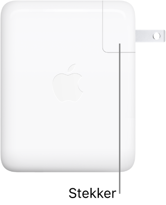 De USB-C-lichtnetadapter van 140 W.