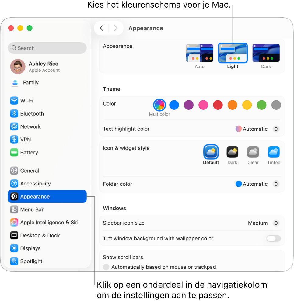 Het Systeeminstellingen-venster.