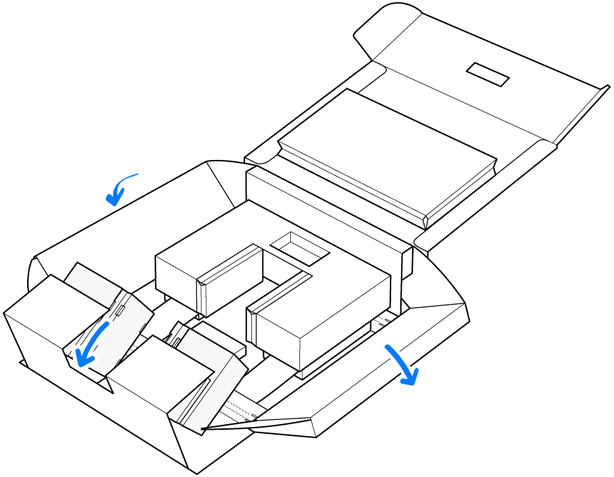 Folding down the sides.